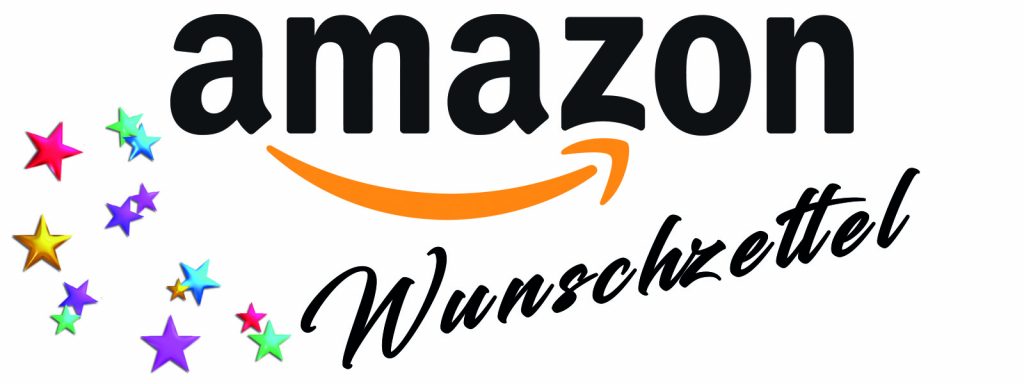 Amazon Logo mit der Ergänzung Wunschzettel. Links 13 Sterne